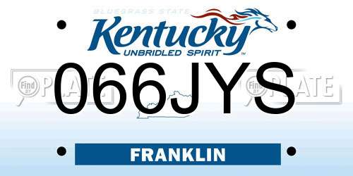 066JYS Kentucky License Plate