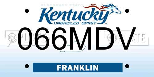 066MDV Kentucky License Plate