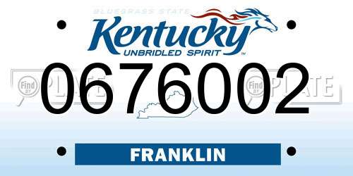 0676002 Kentucky License Plate