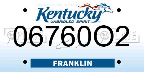 06760O2 Kentucky License Plate