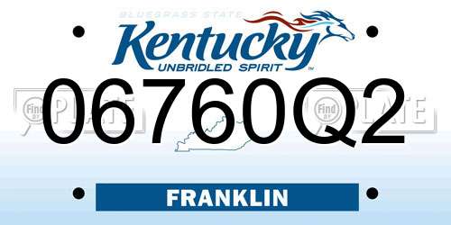06760Q2 Kentucky License Plate