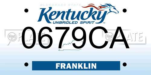 0679CA Kentucky License Plate