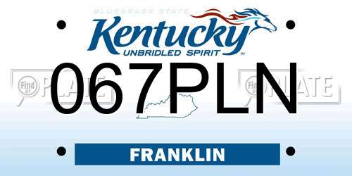 067PLN Kentucky License Plate