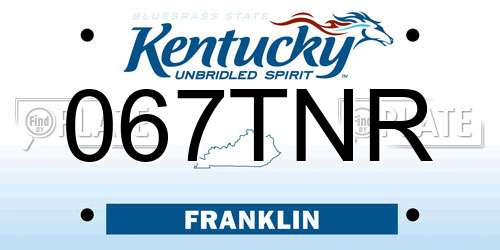 067TNR Kentucky License Plate