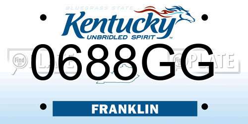 0688GG Kentucky License Plate