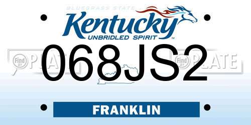 068JS2 Kentucky License Plate