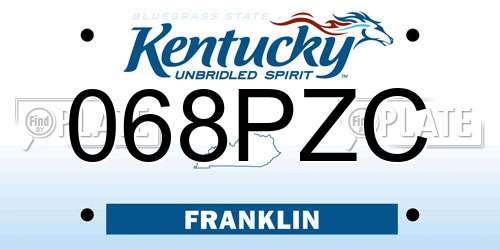 068PZC Kentucky License Plate