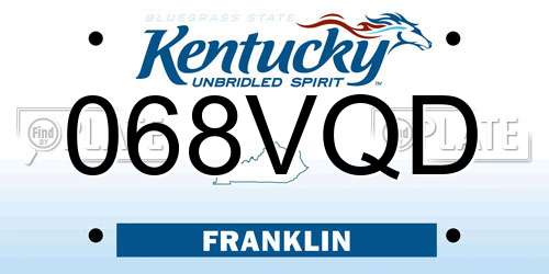 068VQD Kentucky License Plate