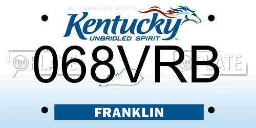 068VRB Kentucky License Plate