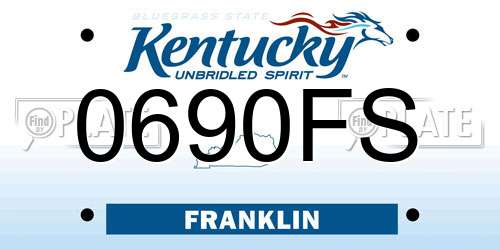 0690FS Kentucky License Plate