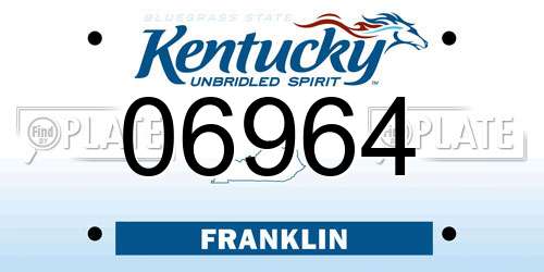 06964 Kentucky License Plate