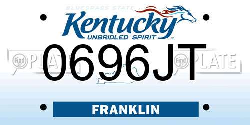 0696JT Kentucky License Plate