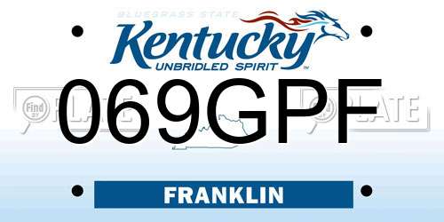 069GPF Kentucky License Plate