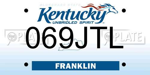 069JTL Kentucky License Plate