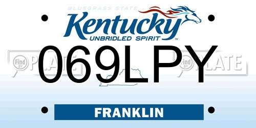 069LPY Kentucky License Plate