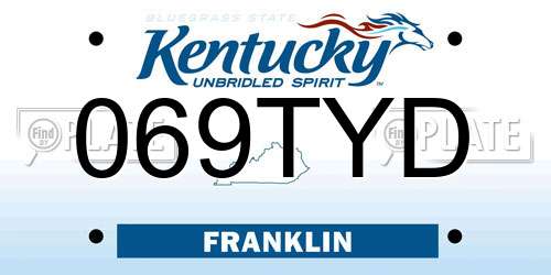 069TYD Kentucky License Plate