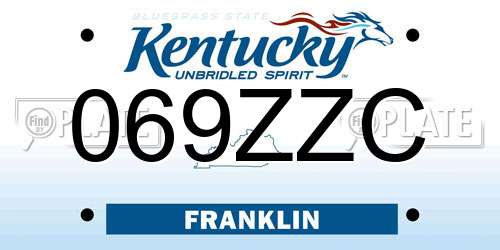 069ZZC Kentucky License Plate