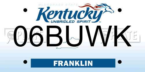 06BUWK Kentucky License Plate