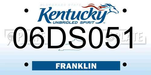 06DS051 Kentucky License Plate