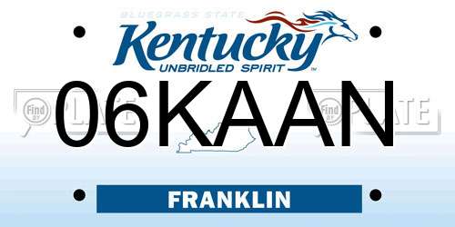 06KAAN Kentucky License Plate