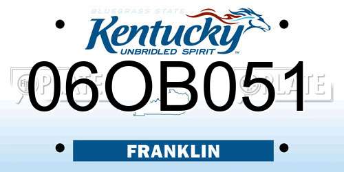 06OB051 Kentucky License Plate