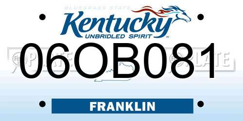 06OB081 Kentucky License Plate