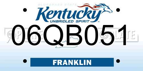 06QB051 Kentucky License Plate