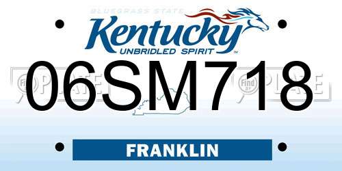 06SM718 Kentucky License Plate