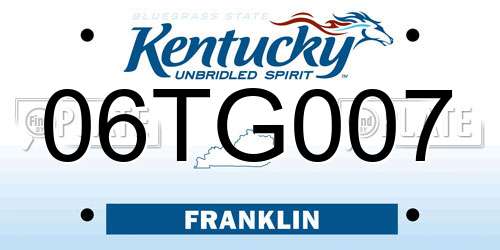06TG007 Kentucky License Plate