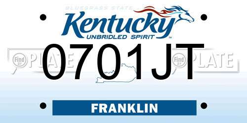 0701JT Kentucky License Plate