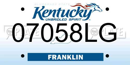 07058LG Kentucky License Plate