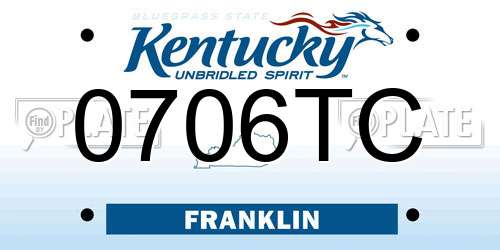0706TC Kentucky License Plate