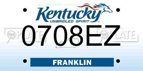 0708EZ Kentucky License Plate