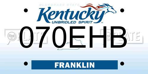 070EHB Kentucky License Plate