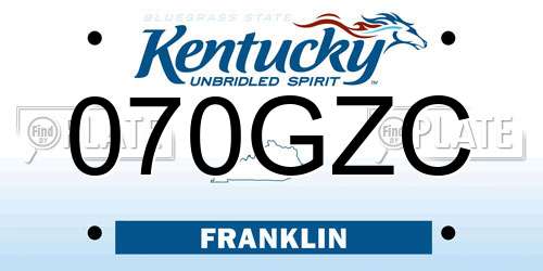 070GZC Kentucky License Plate