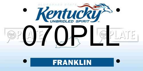 070PLL Kentucky License Plate