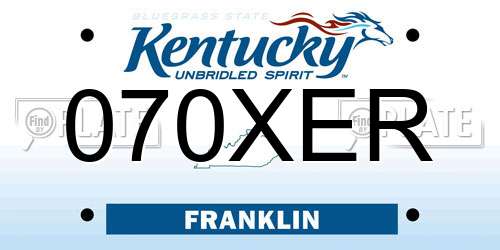 070XER Kentucky License Plate