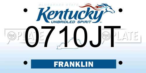 0710JT Kentucky License Plate