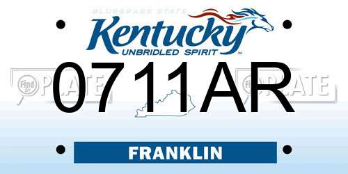 0711AR Kentucky License Plate