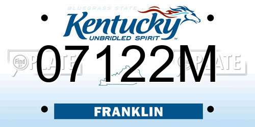 07122M Kentucky License Plate