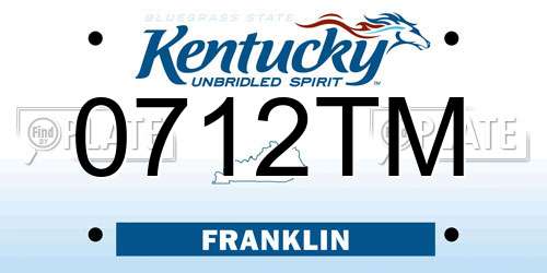 0712TM Kentucky License Plate