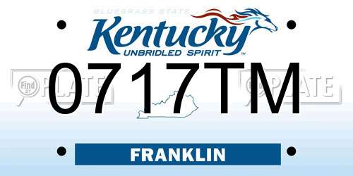 0717TM Kentucky License Plate