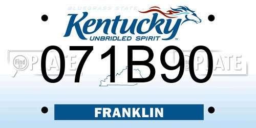 071B90 Kentucky License Plate