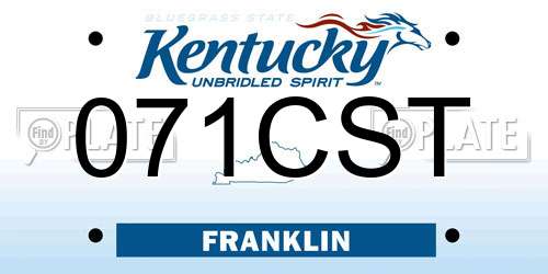 071CST Kentucky License Plate
