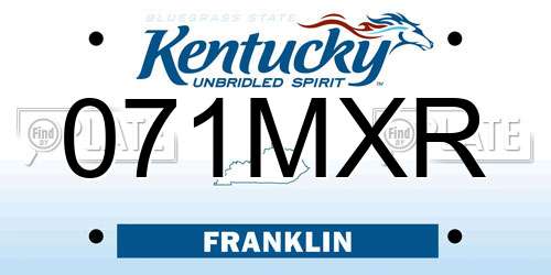 071MXR Kentucky License Plate