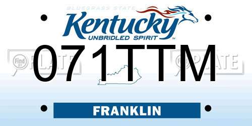 071TTM Kentucky License Plate