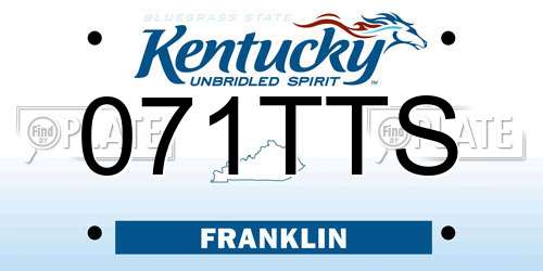 071TTS Kentucky License Plate