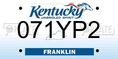 071YP2 Kentucky License Plate