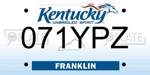 071YPZ Kentucky License Plate