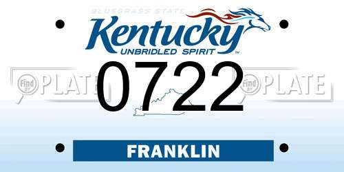 0722 Kentucky License Plate
